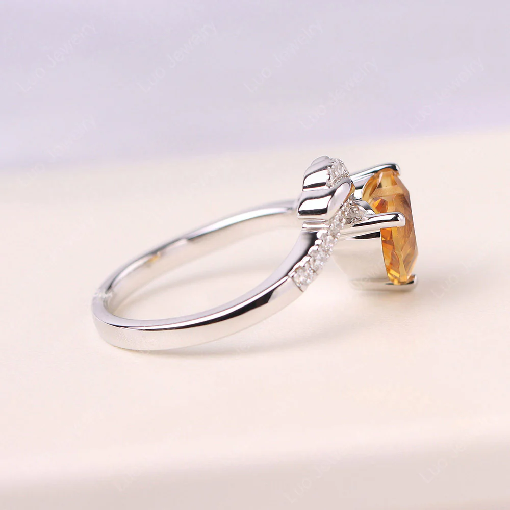 Heart Shaped Citrine Strawberry Ring - Image 4