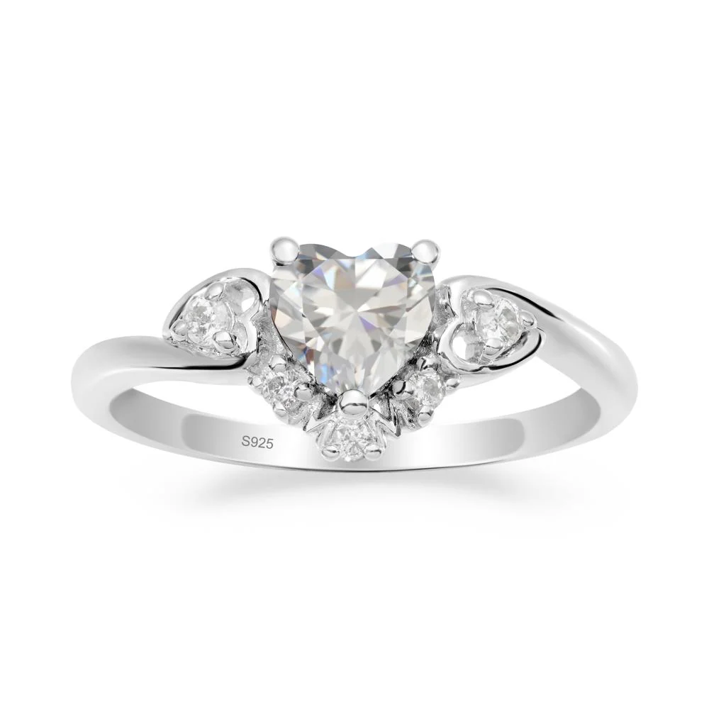 Heart-Shaped Cubic Zirconia Mom Ring - Image 7