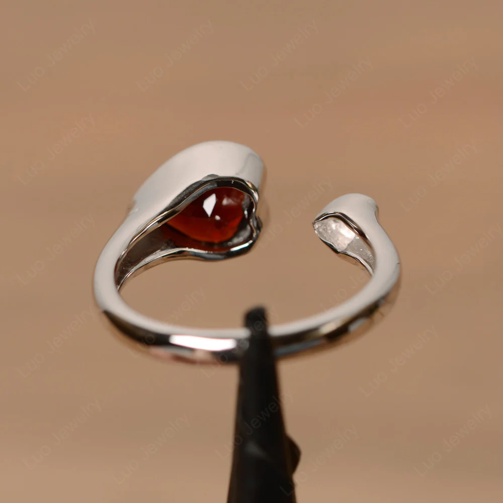 Garnet Heart Bezel Ring - Image 2