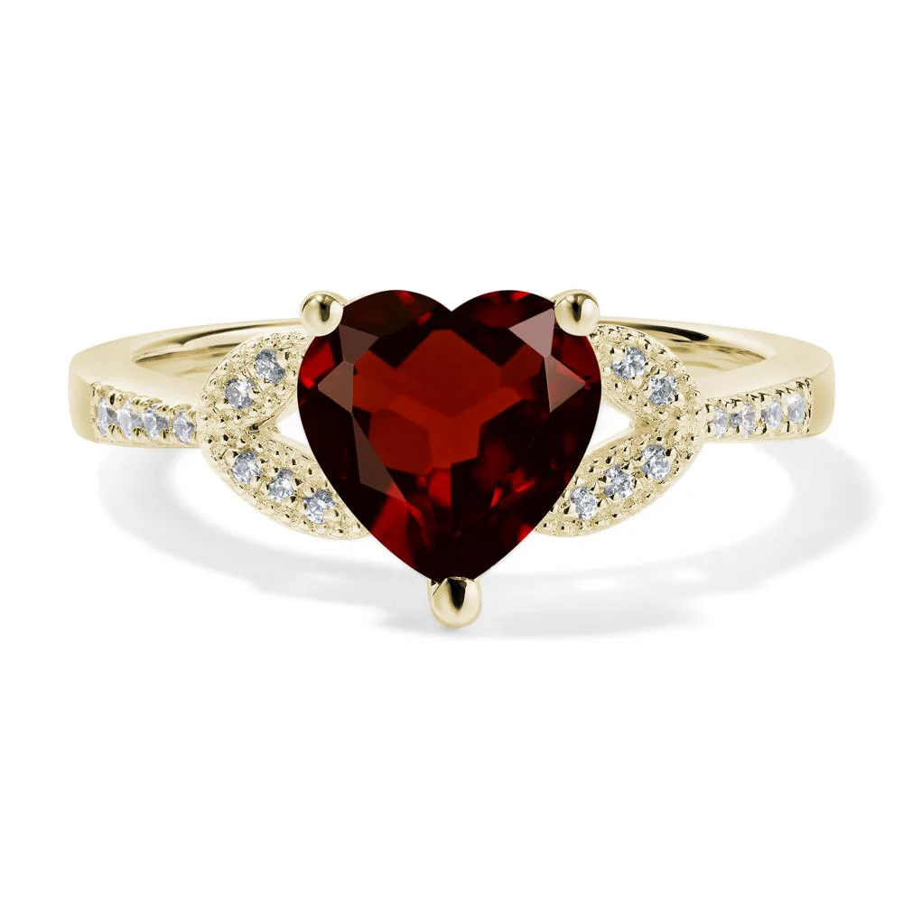 Heart Shaped Garnet Engagement Ring - Image 4