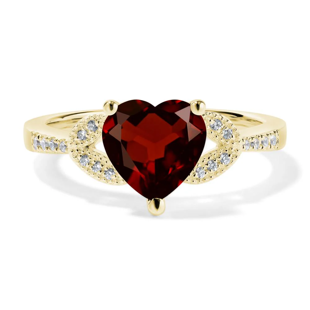 Heart Shaped Garnet Engagement Ring - Image 8