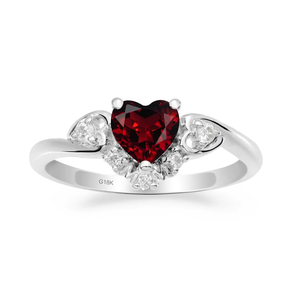 Heart-Shaped Garnet Mom Ring - Image 3