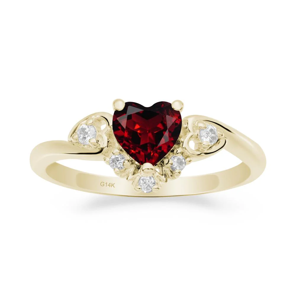 Heart-Shaped Garnet Mom Ring - Image 4