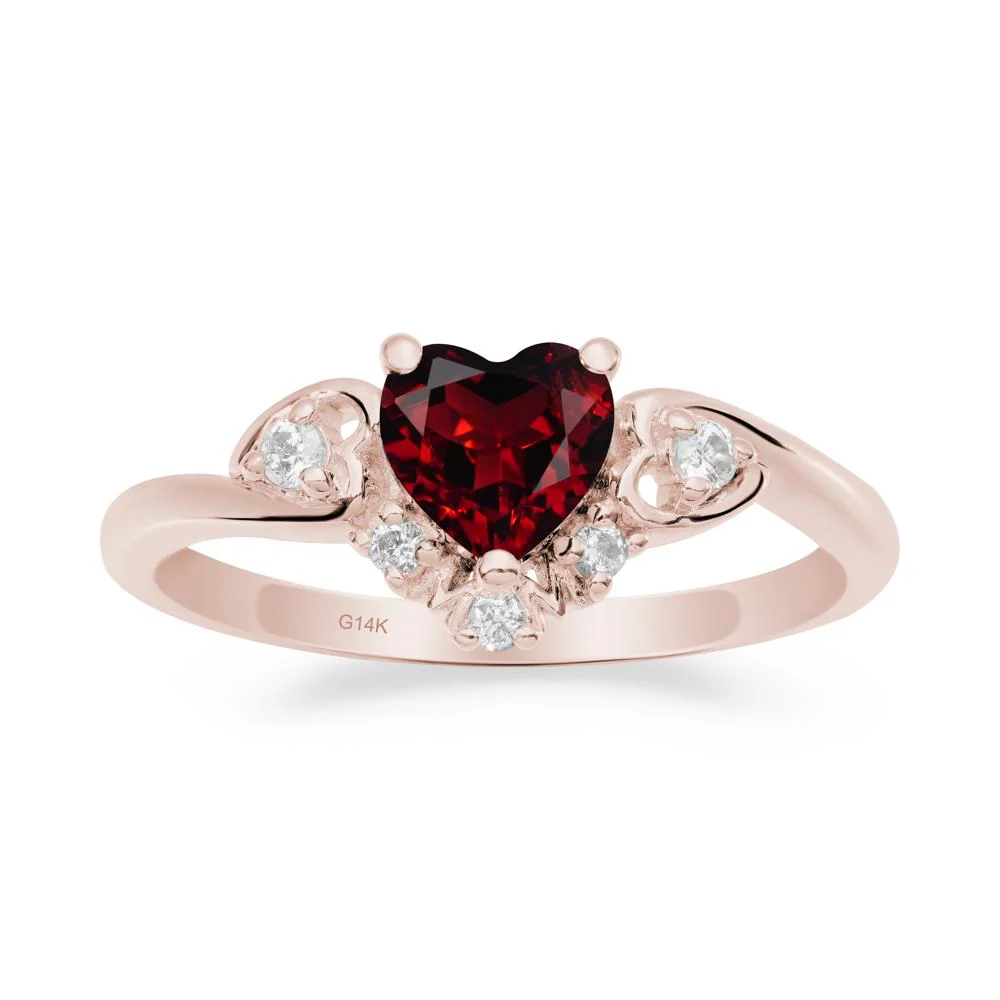 Heart-Shaped Garnet Mom Ring - Image 5