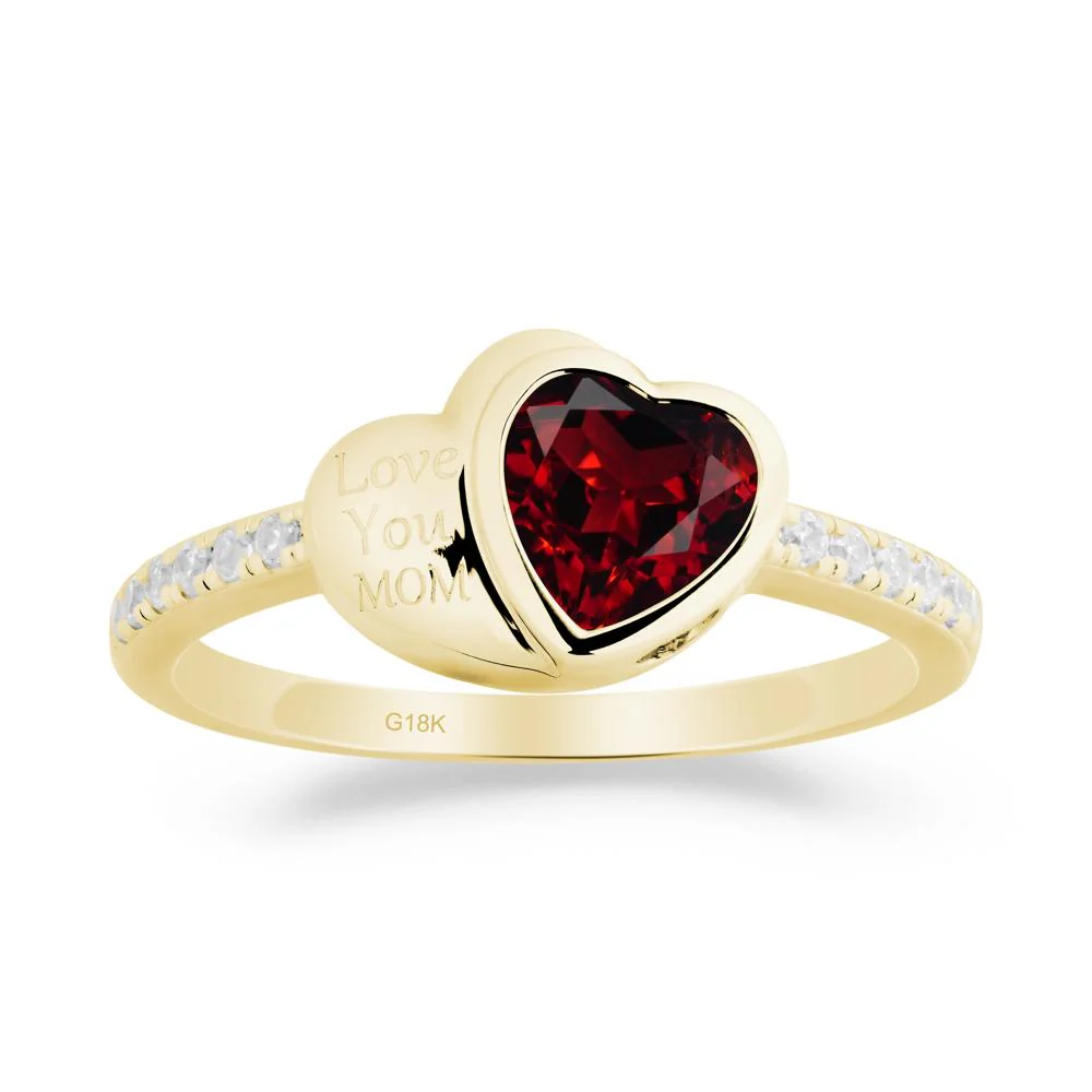 Heart Shaped Garnet Ring for Mother's Day - Image 4