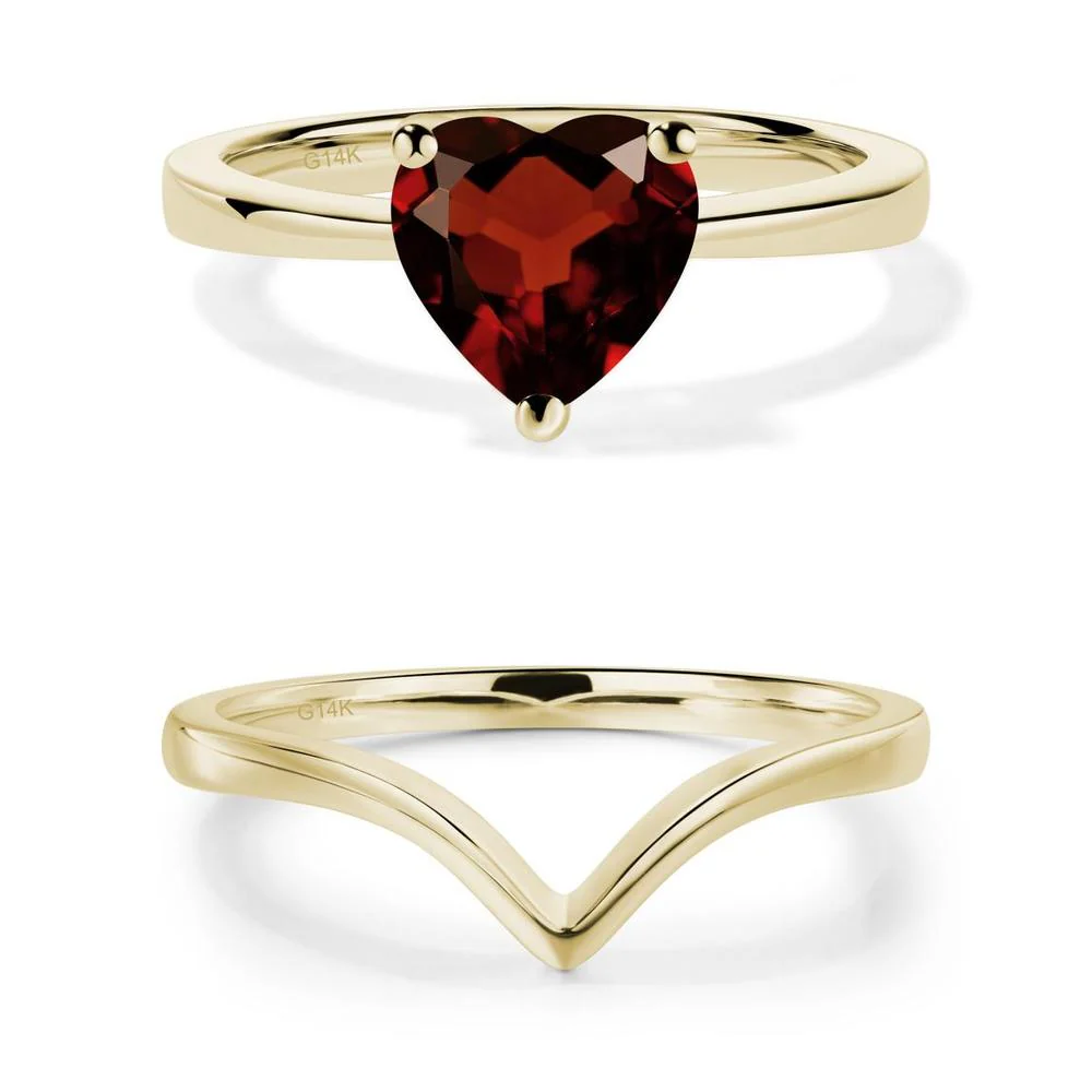Heart Shaped Garnet Solitaire Ring - Image 17