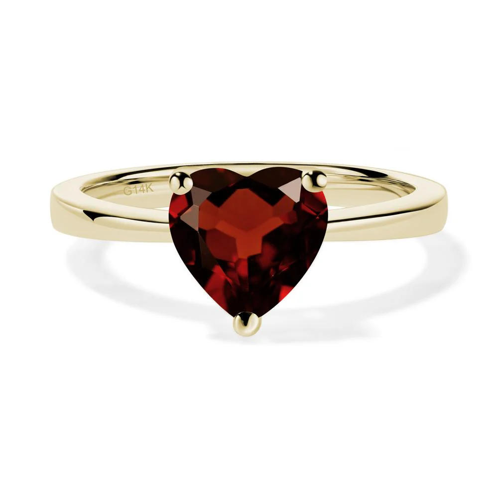 Heart Shaped Garnet Solitaire Ring - Image 4
