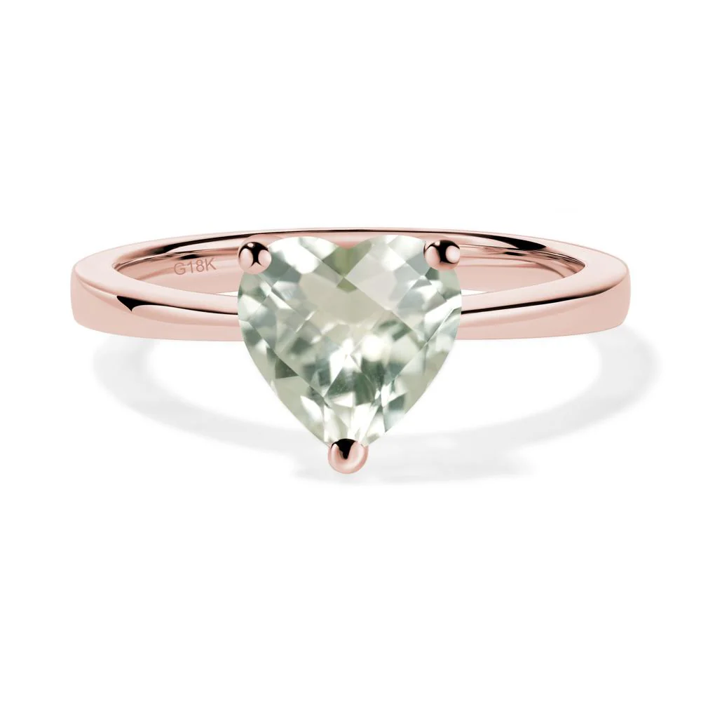 Heart Cut Green Amethyst Ring