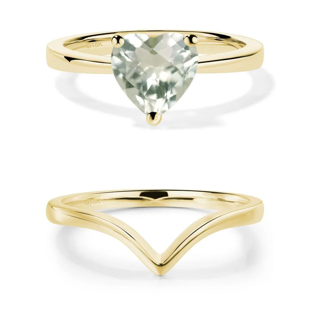 Heart Cut Green Amethyst Ring - Image 13