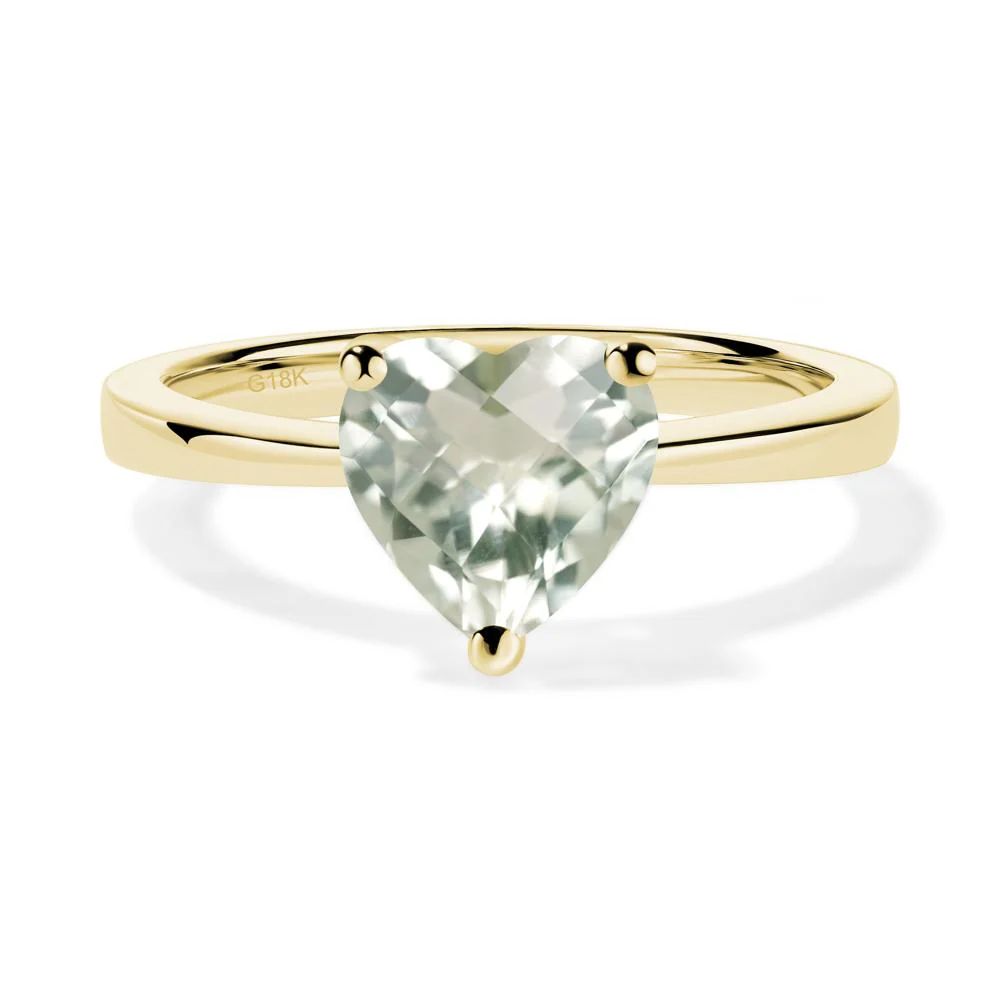 Heart Cut Green Amethyst Ring - Image 2