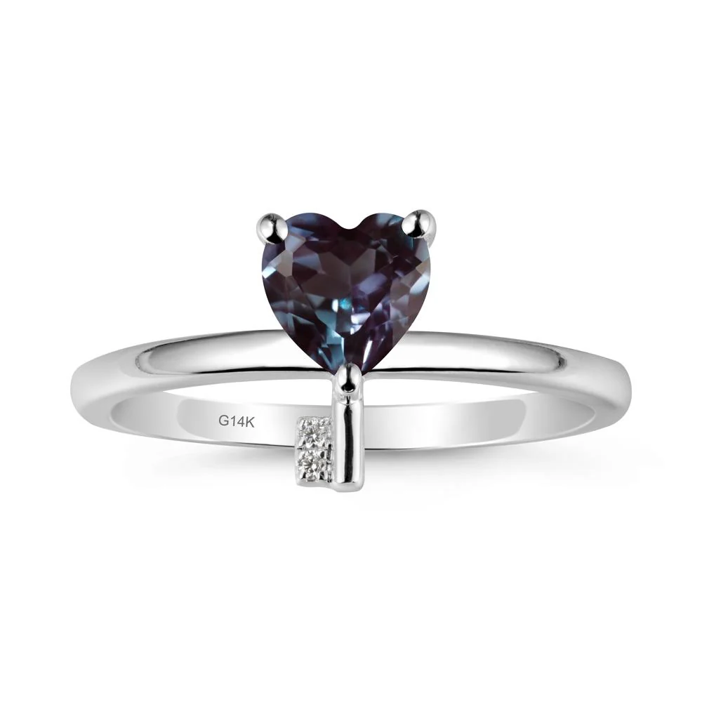 Heart Shaped Key Inspired Alexandrite Ring - Image 3