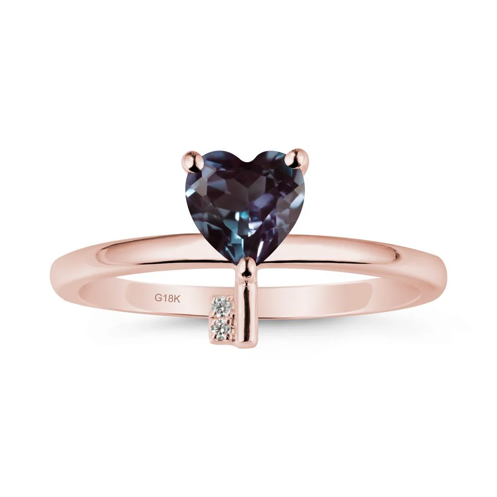 Heart Shaped Key Inspired Alexandrite Ring - Image 5