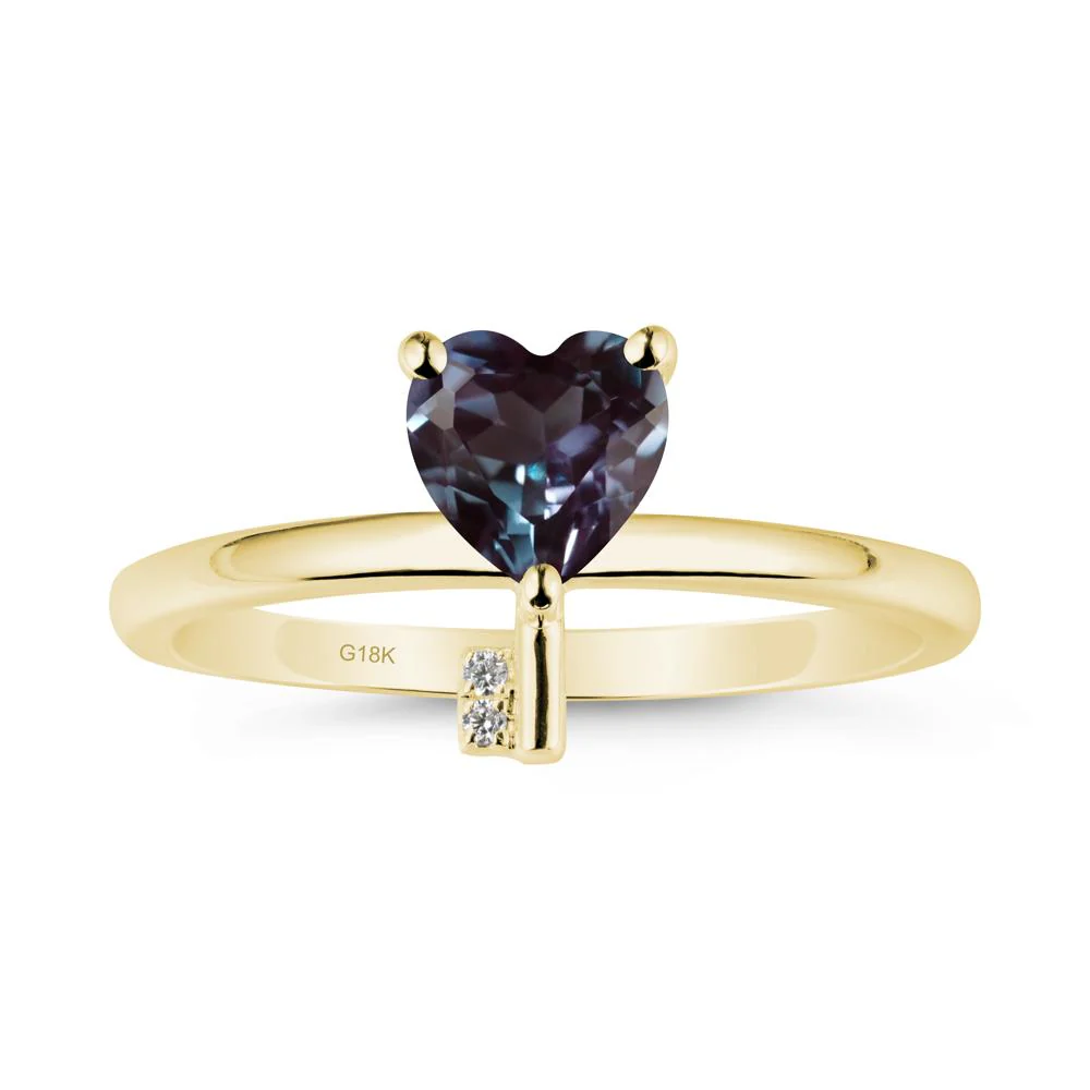 Heart Shaped Key Inspired Alexandrite Ring - Image 7