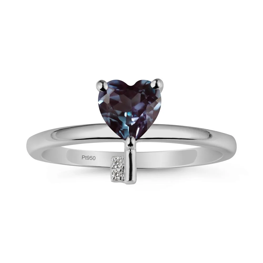 Heart Shaped Key Inspired Alexandrite Ring - Image 8