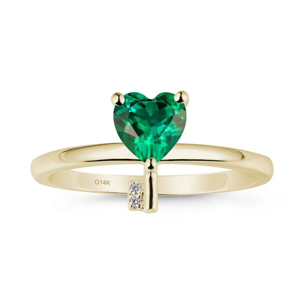 Heart Shaped Key Inspired Emerald Ring - Image 4