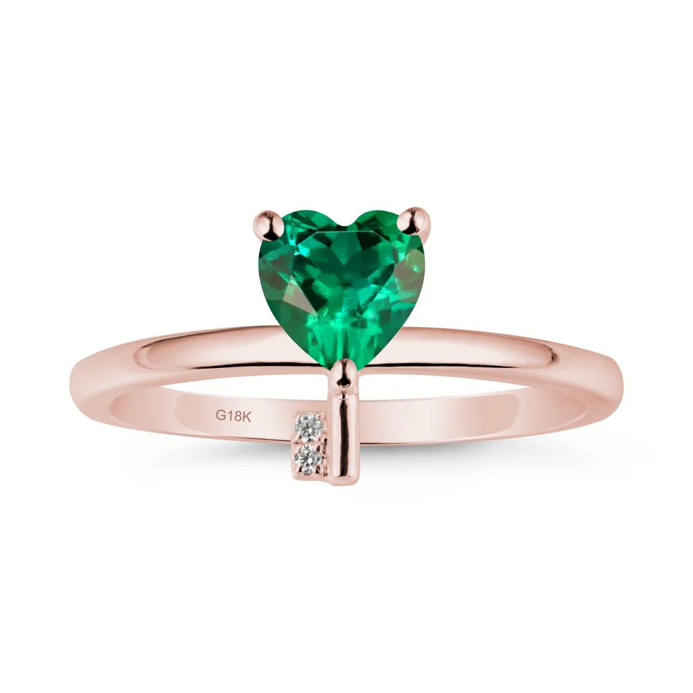 Heart Shaped Key Inspired Emerald Ring - Image 5