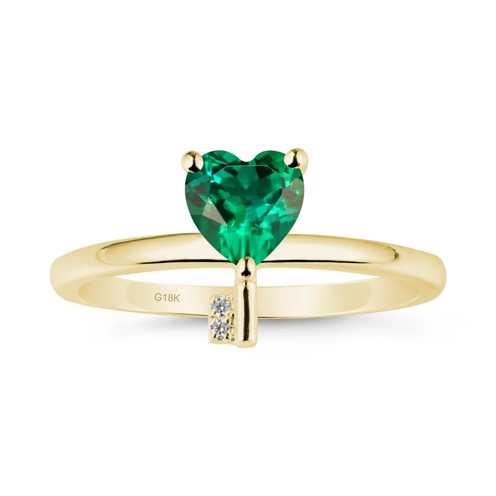 Heart Shaped Key Inspired Emerald Ring - Image 7