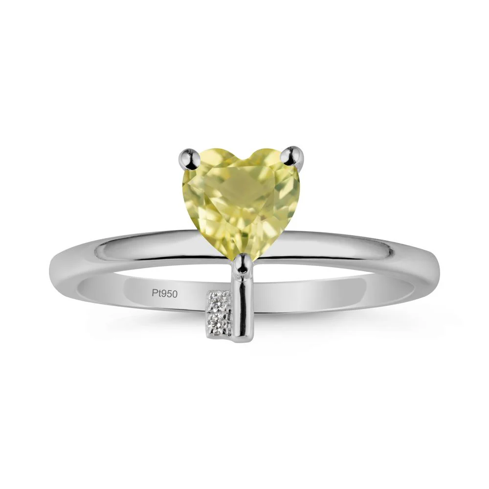 Heart Shaped Key Inspired Lemon Quartz Ring - Image 8