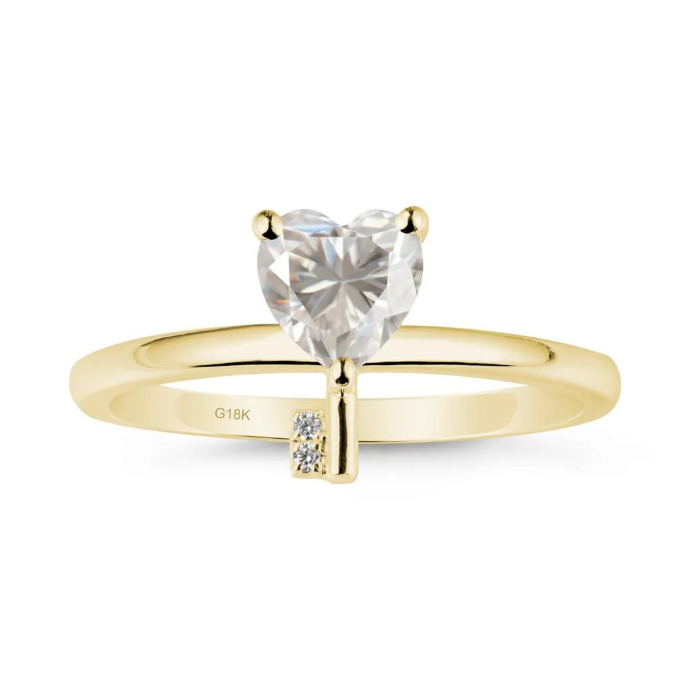 Heart Shaped Key Inspired Moissanite Ring - Image 6