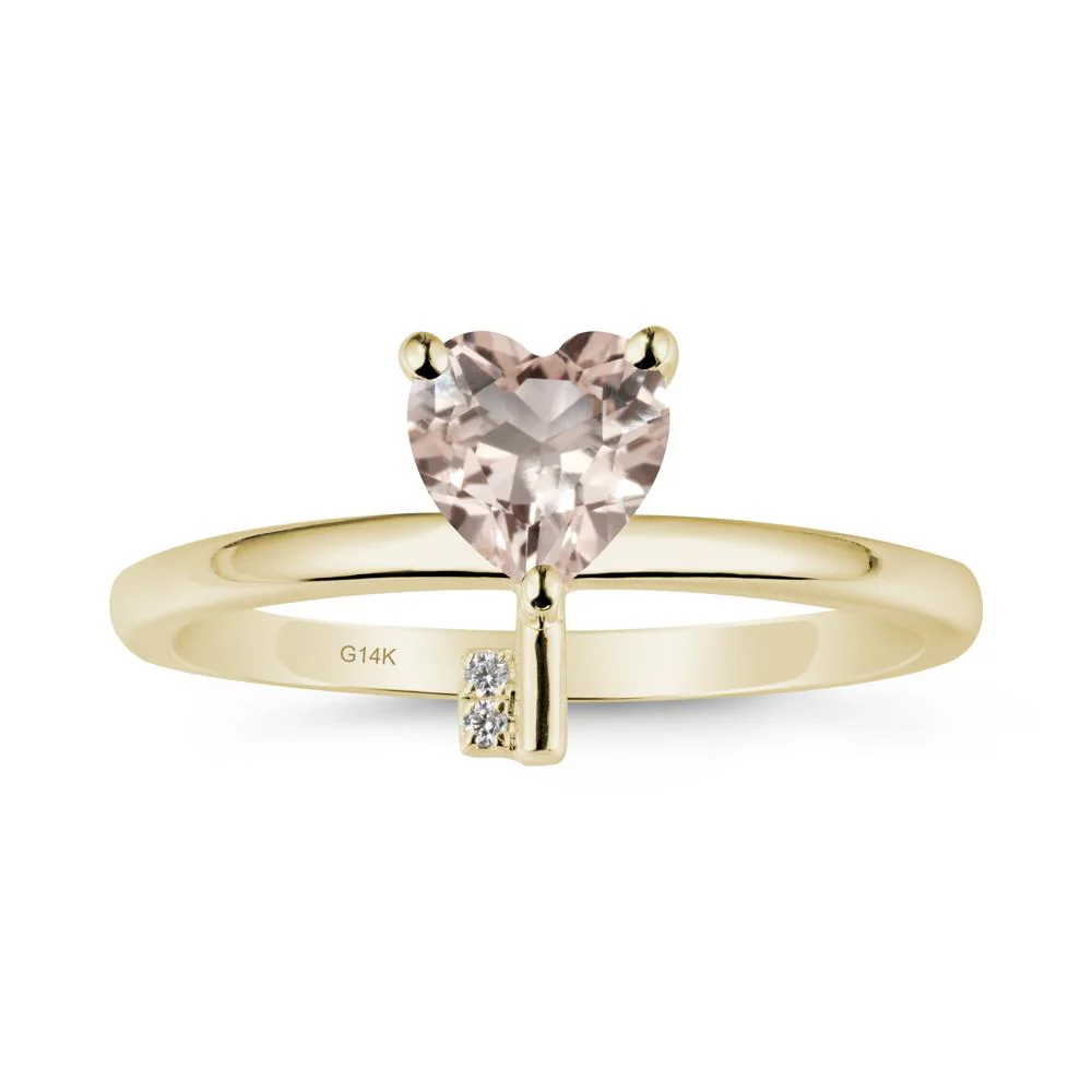 Heart Shaped Key Inspired Morganite Ring - Image 3