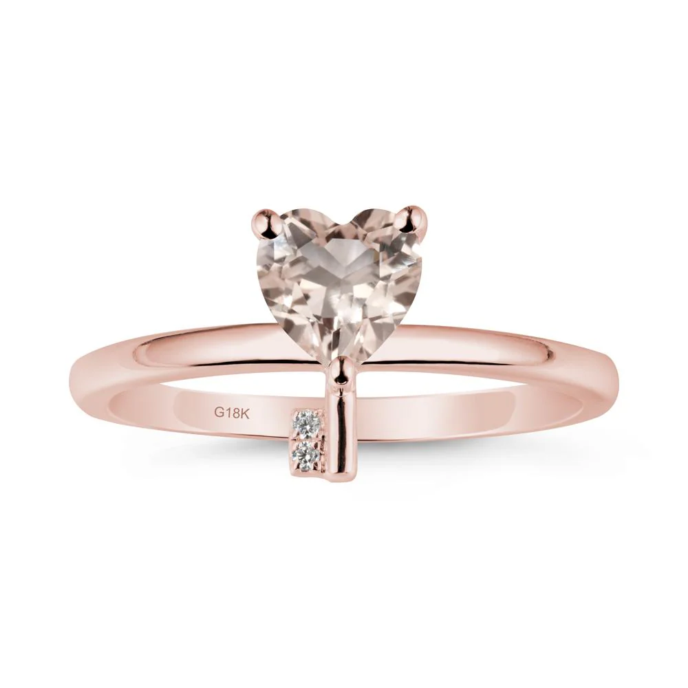 Heart Shaped Key Inspired Morganite Ring - Image 4