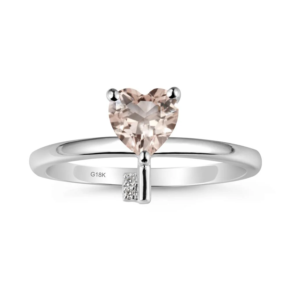 Heart Shaped Key Inspired Morganite Ring - Image 5