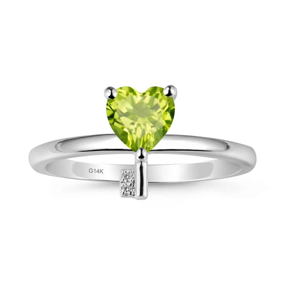 Heart Shaped Key Inspired Peridot Ring - Image 2