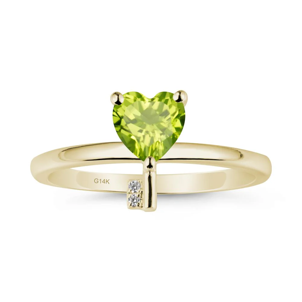 Heart Shaped Key Inspired Peridot Ring - Image 3