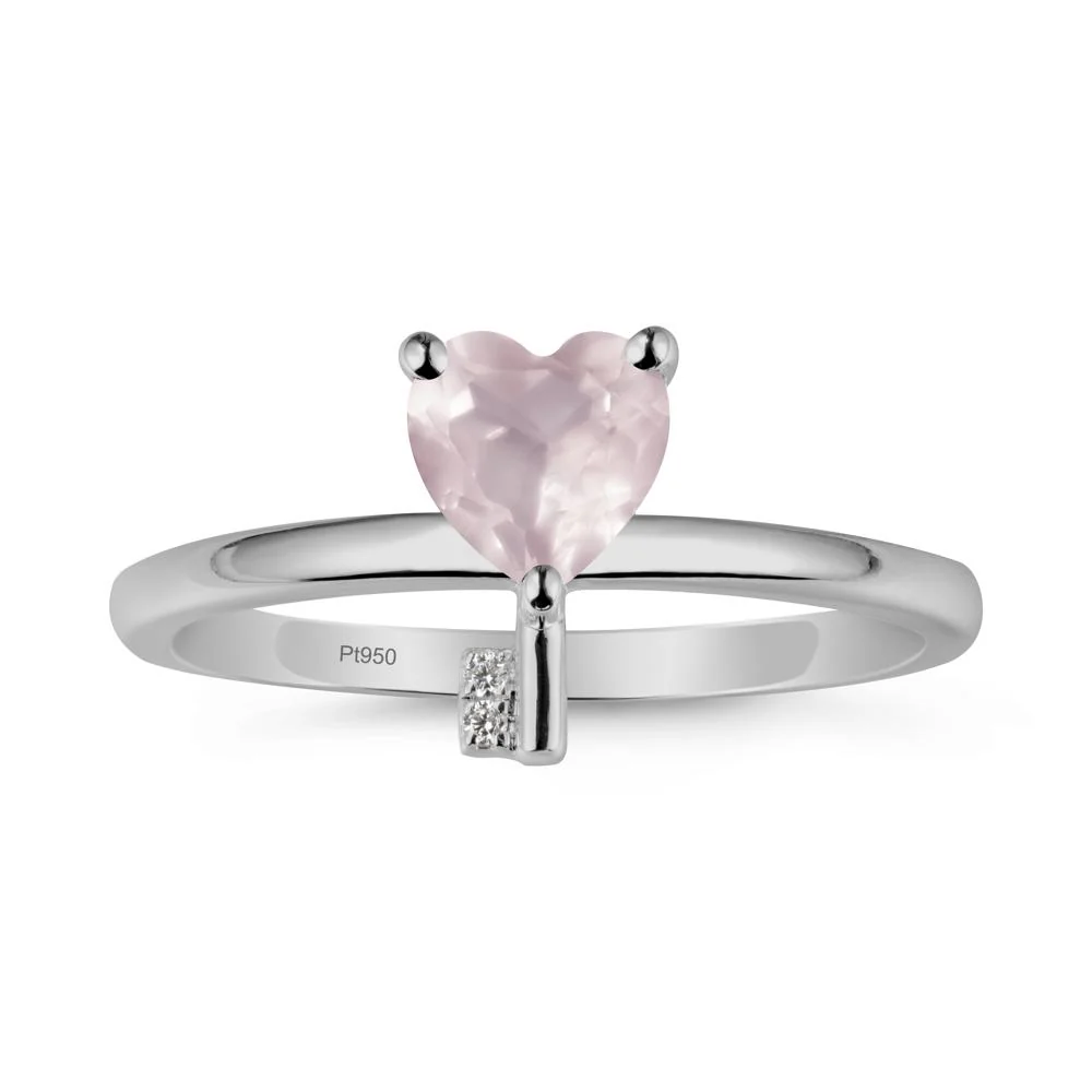 Heart Shaped Key Inspired Rose Quartz Ring - Image 8