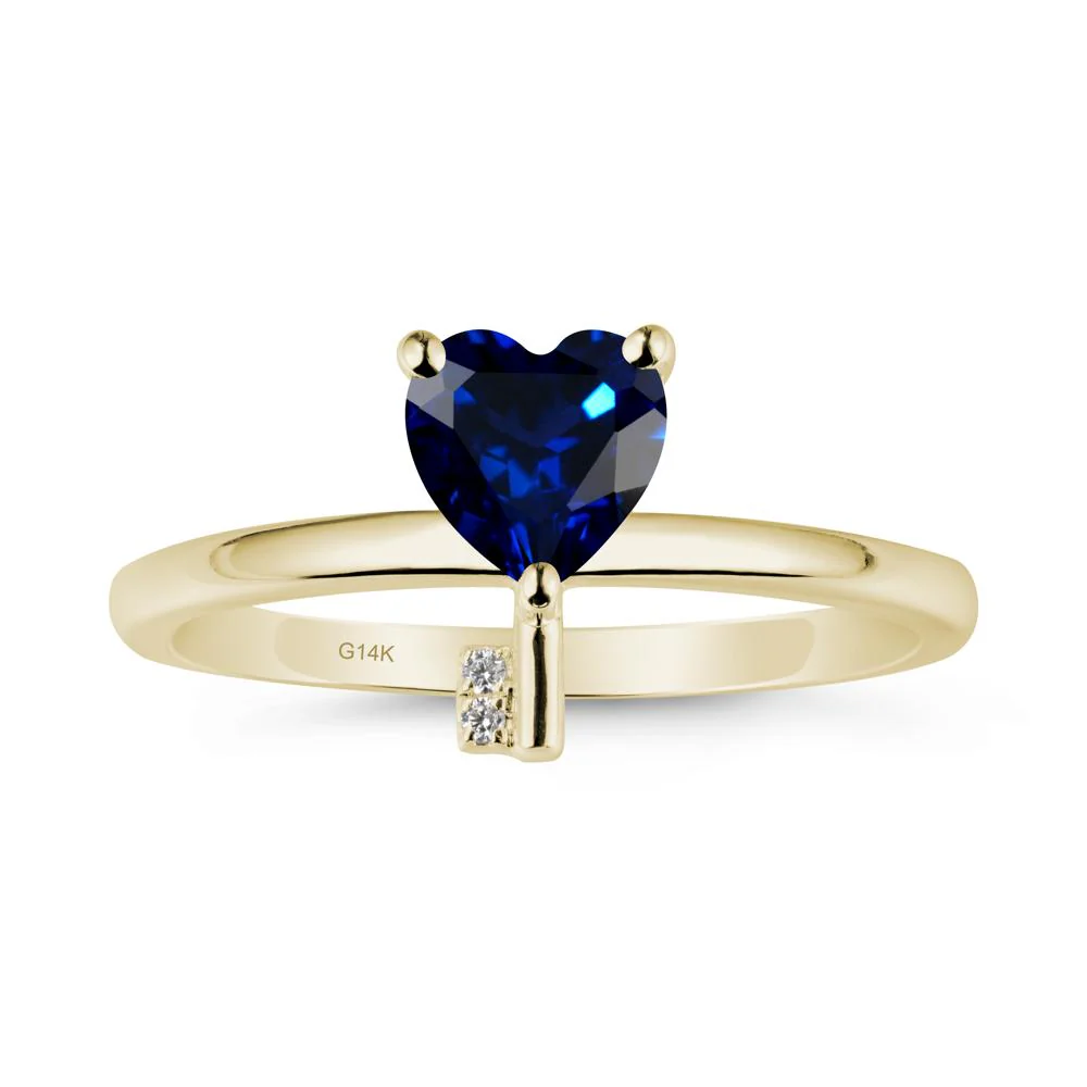Heart Shaped Key Inspired Sapphire Ring - Image 4