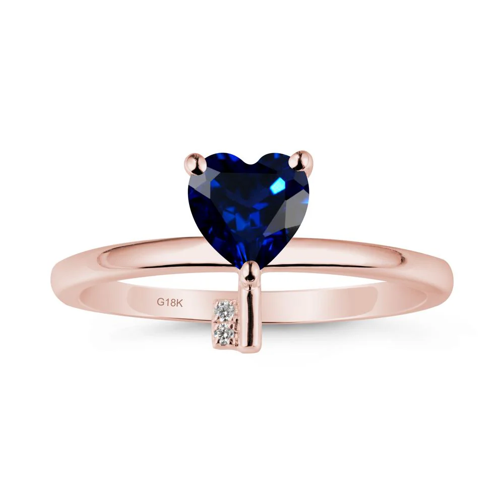Heart Shaped Key Inspired Sapphire Ring - Image 5