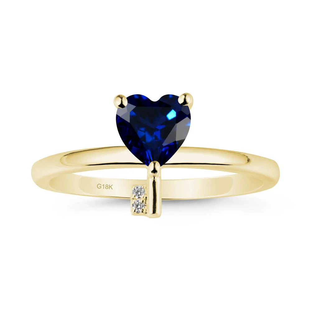 Heart Shaped Key Inspired Sapphire Ring - Image 7