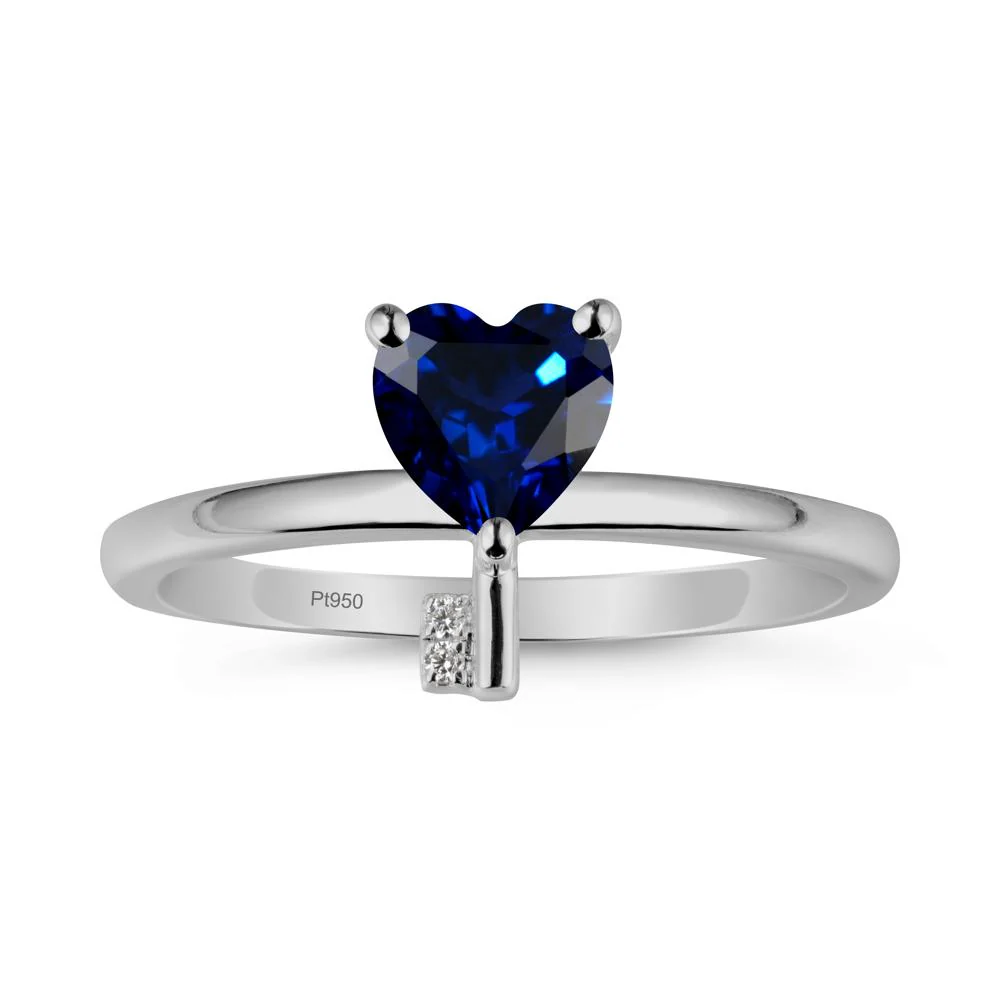 Heart Shaped Key Inspired Sapphire Ring - Image 9