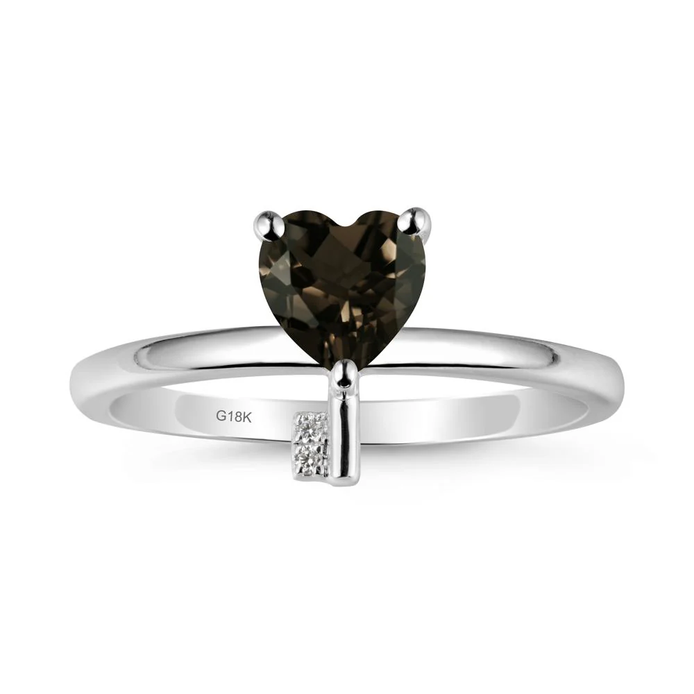 Heart Shaped Key Inspired Smoky Quartz Ring - Image 5