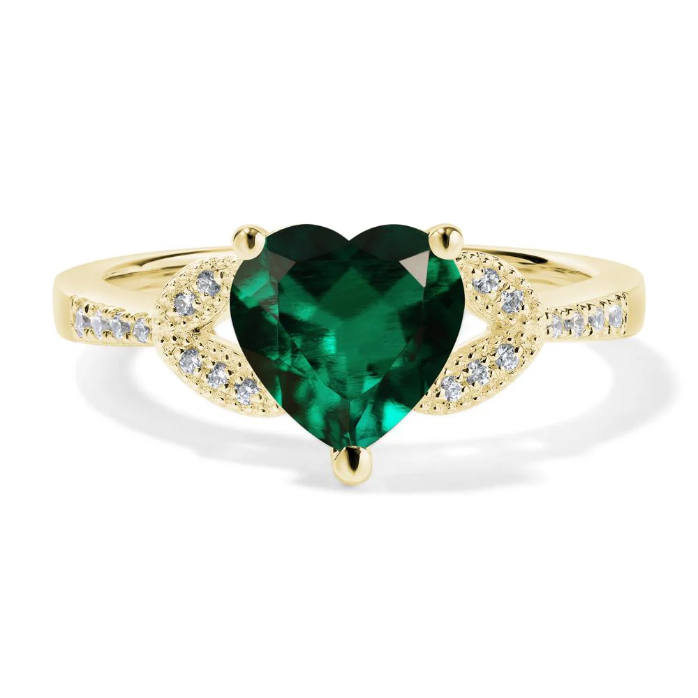 Heart Shaped Emerald Engagement Ring - Image 8