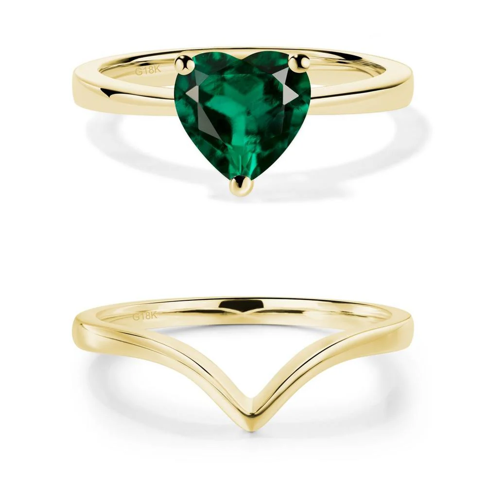 Emerald Heart Shaped Solitaire Ring - Image 13