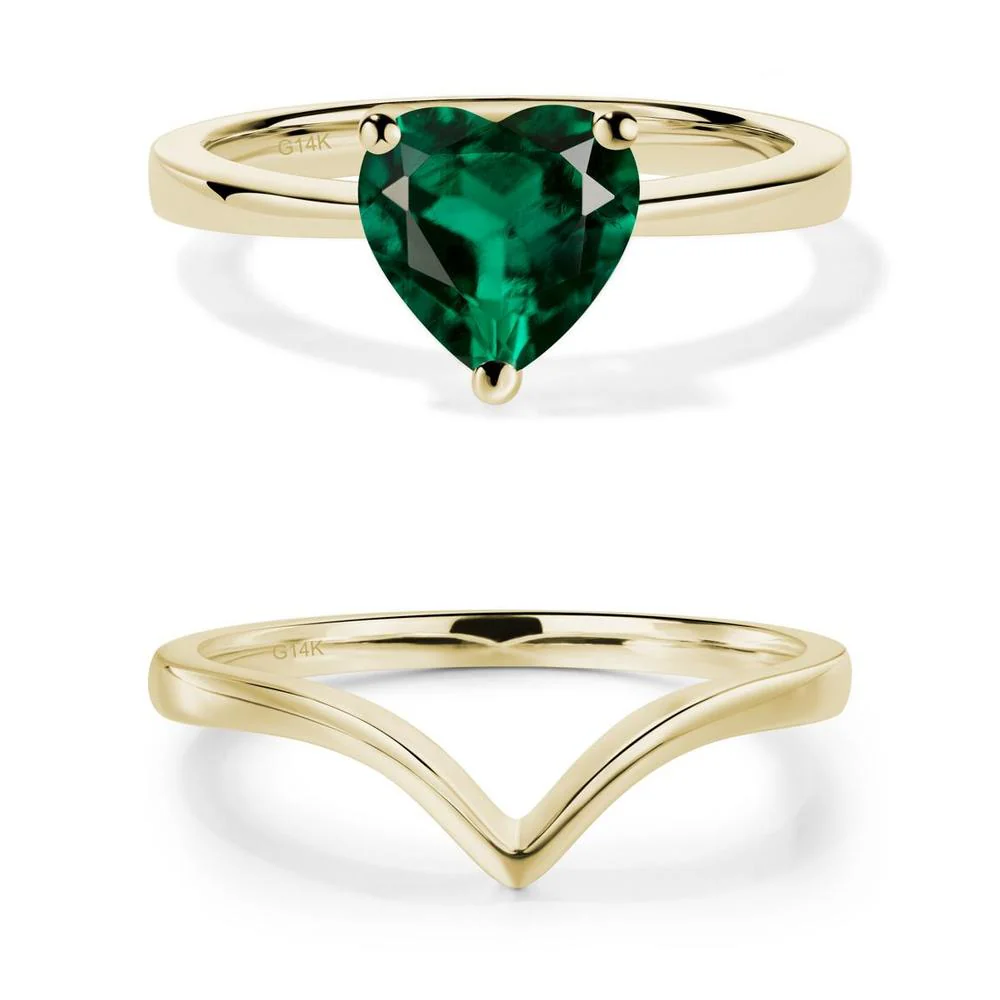 Emerald Heart Shaped Solitaire Ring - Image 15