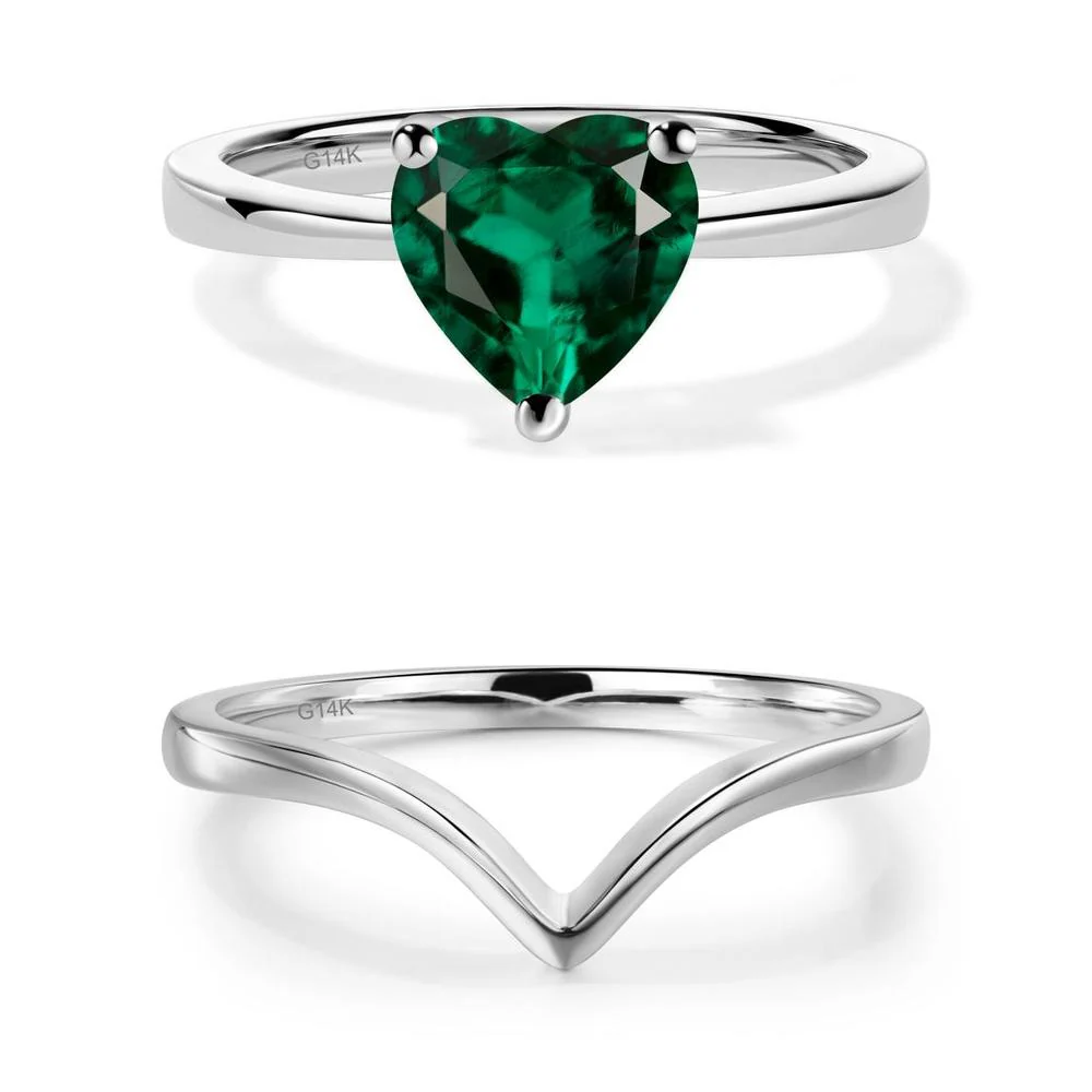 Emerald Heart Shaped Solitaire Ring - Image 27
