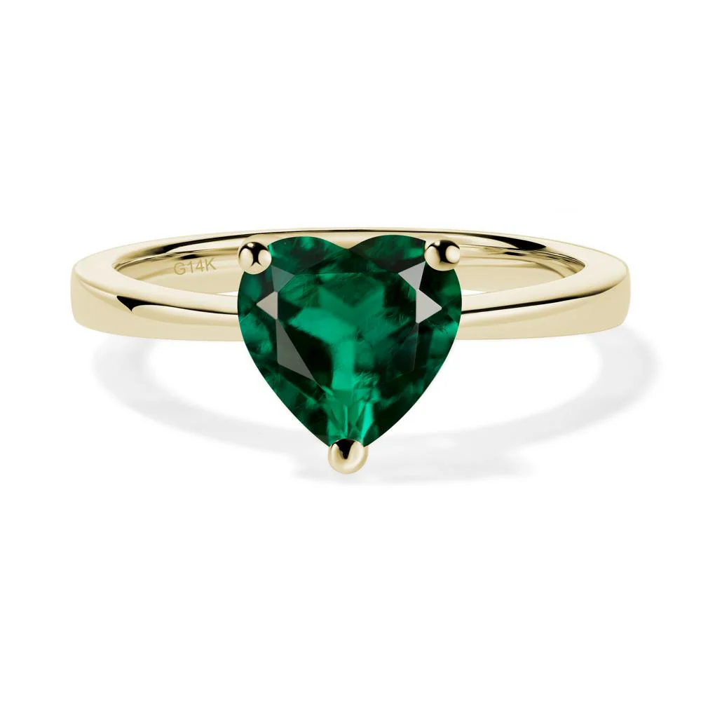 Emerald Heart Shaped Solitaire Ring - Image 3