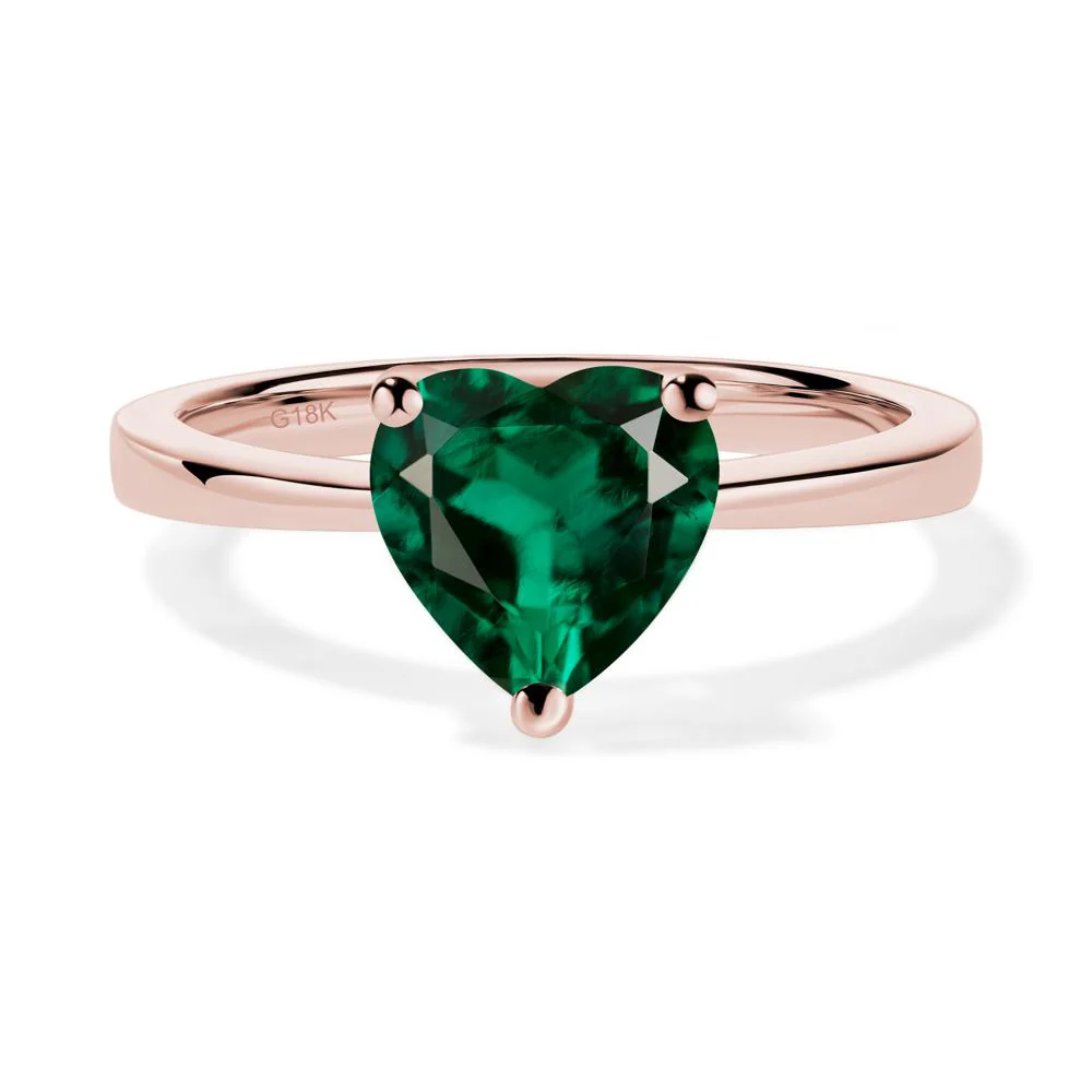 Emerald Heart Shaped Solitaire Ring - Image 7