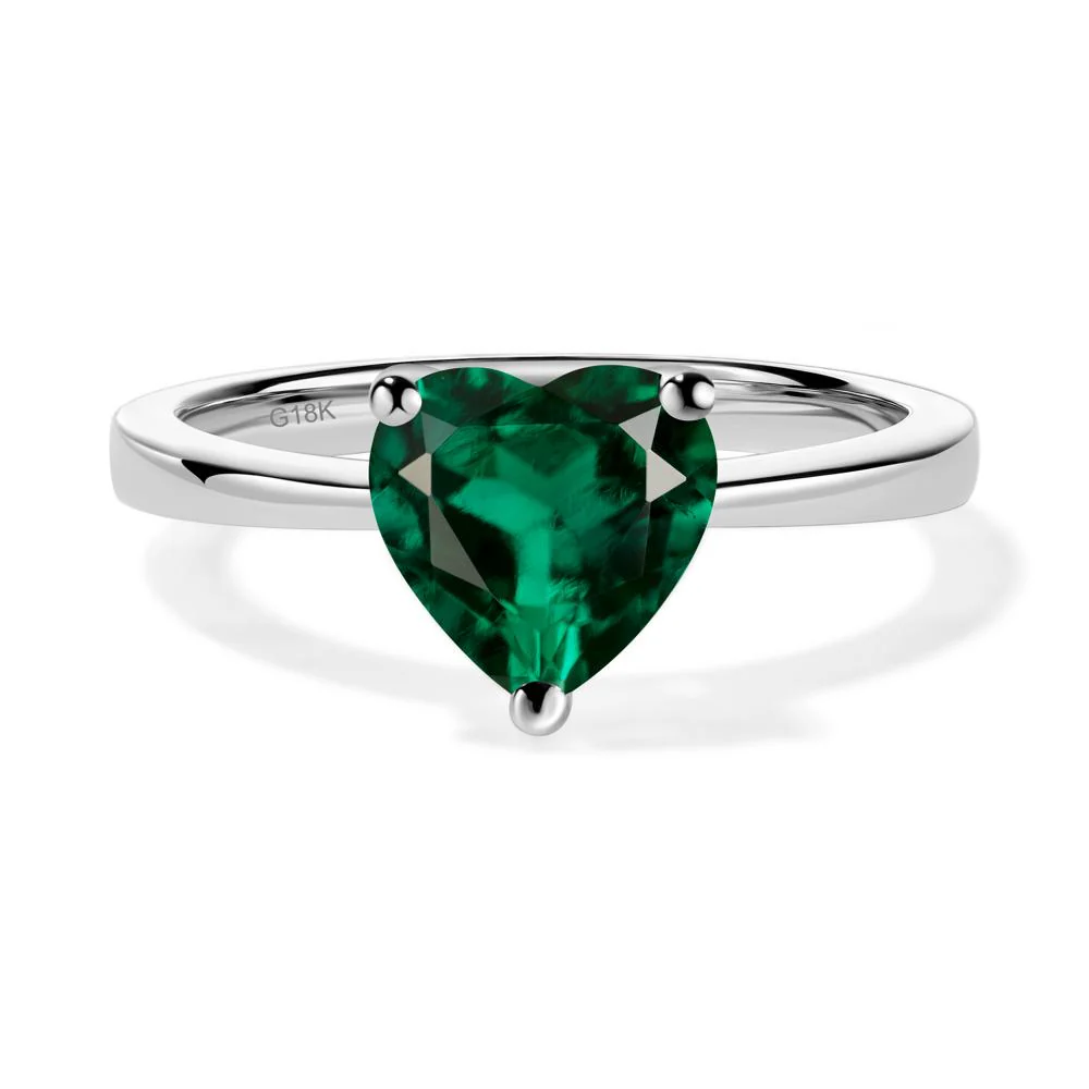 Emerald Heart Shaped Solitaire Ring - Image 8