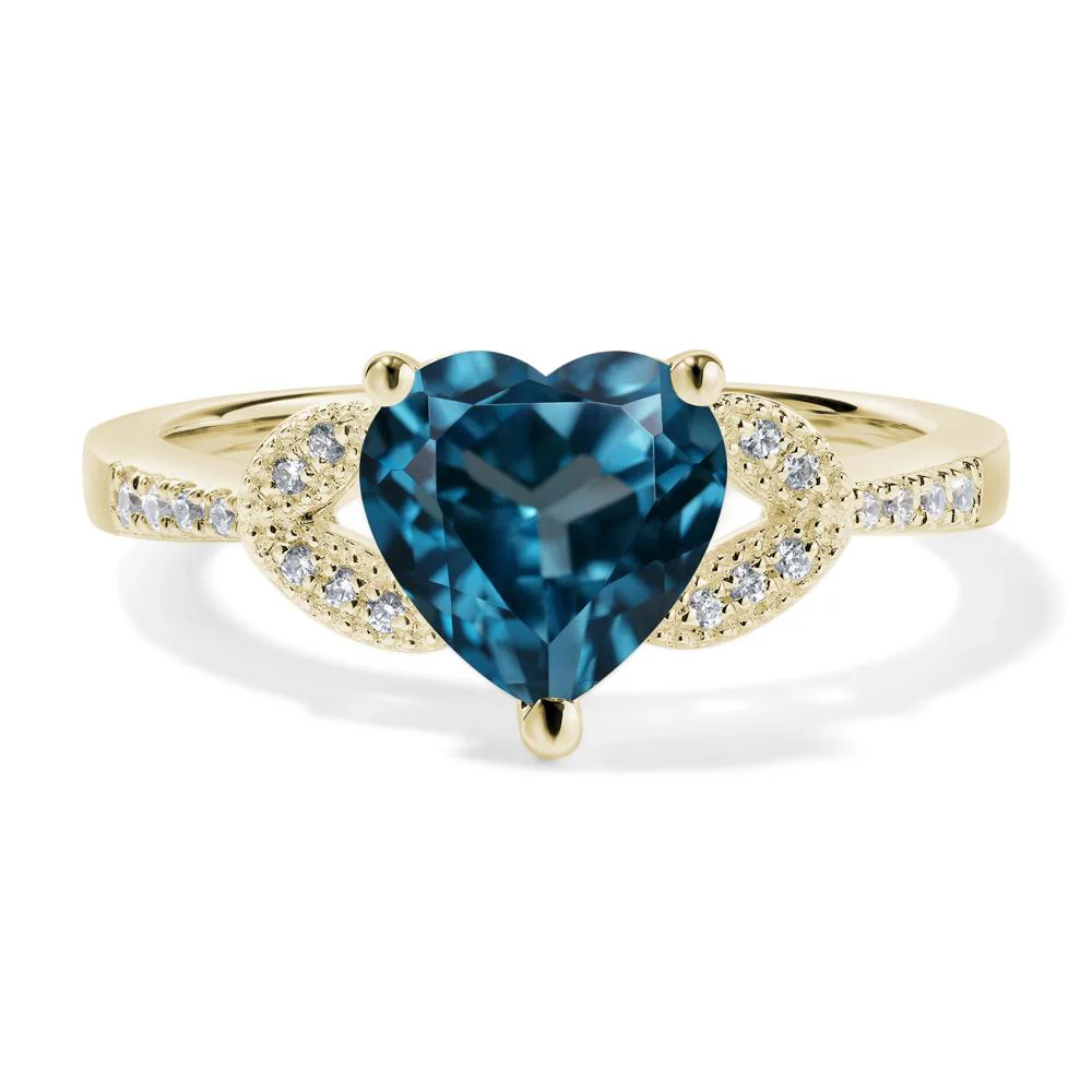 Heart Shaped London Blue Topaz Engagement Ring - Image 5