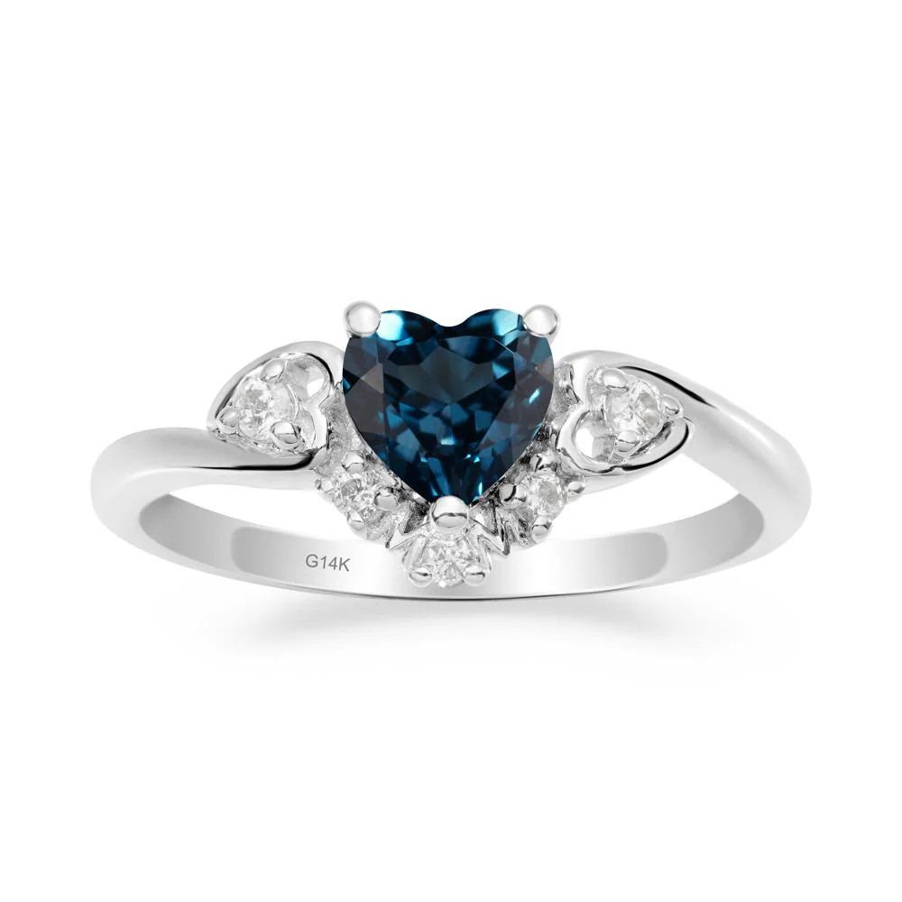 Heart-Shaped London Blue Topaz Mom Ring