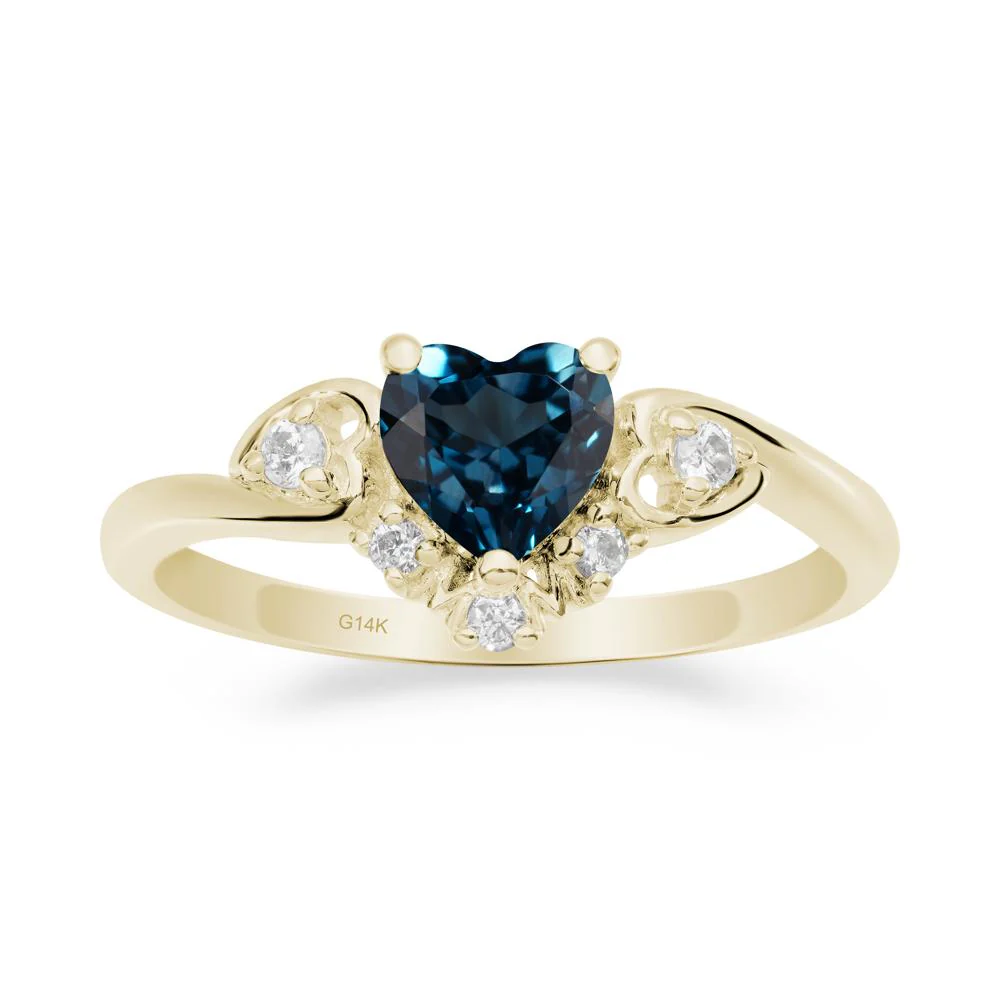 Heart-Shaped London Blue Topaz Mom Ring - Image 2