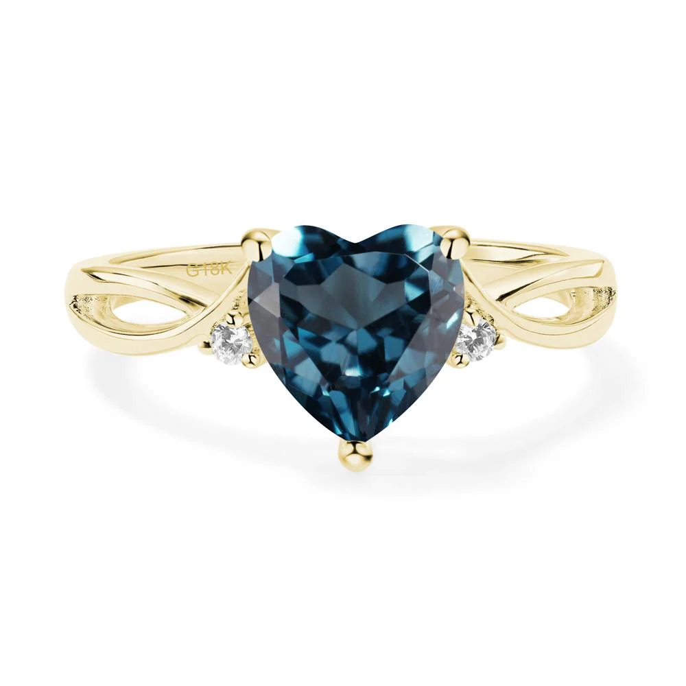 Heart Shaped London Blue Topaz Ring