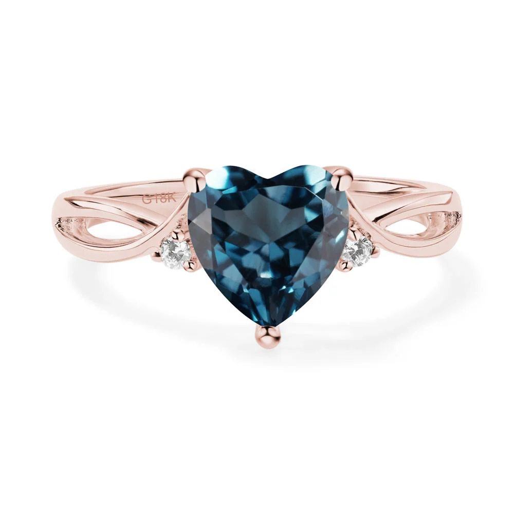 Heart Shaped London Blue Topaz Ring - Image 10