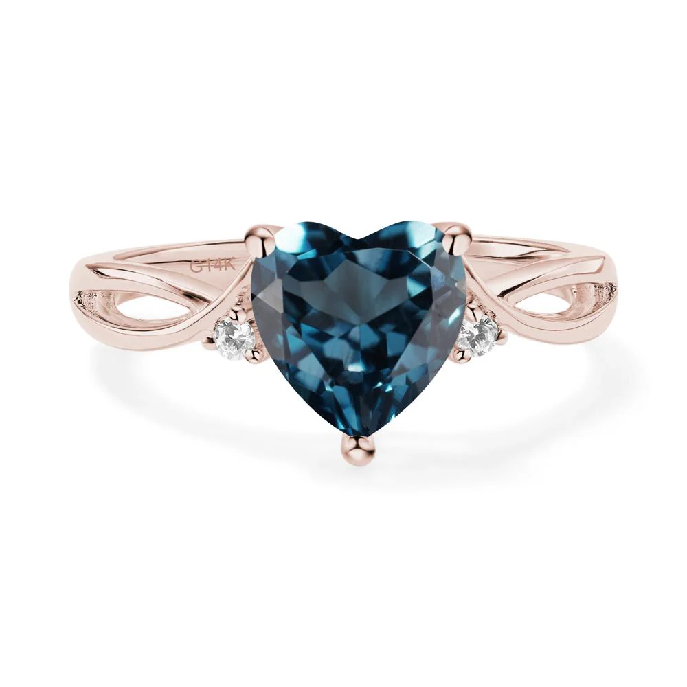 Heart Shaped London Blue Topaz Ring - Image 4