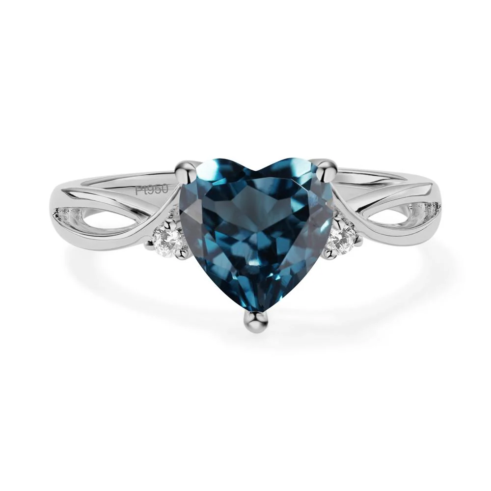 Heart Shaped London Blue Topaz Ring - Image 5