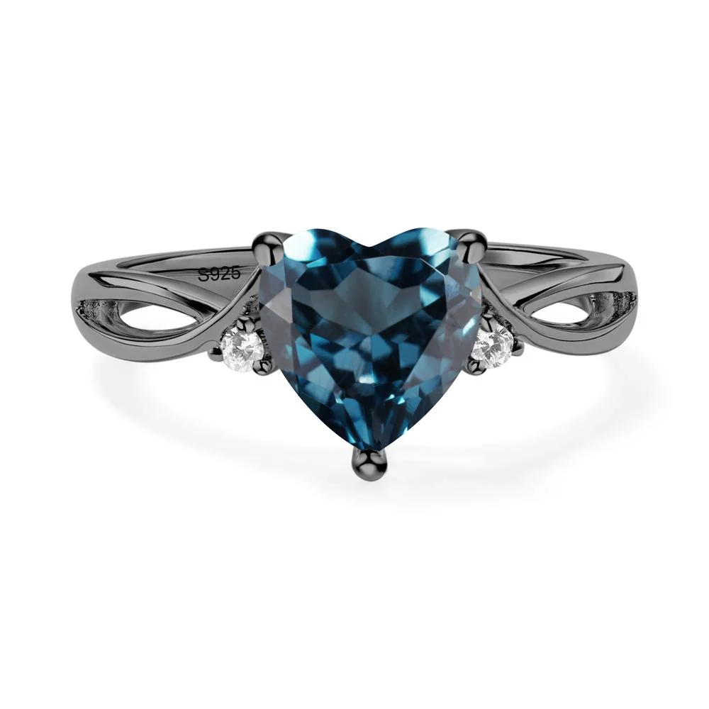 Heart Shaped London Blue Topaz Ring - Image 8