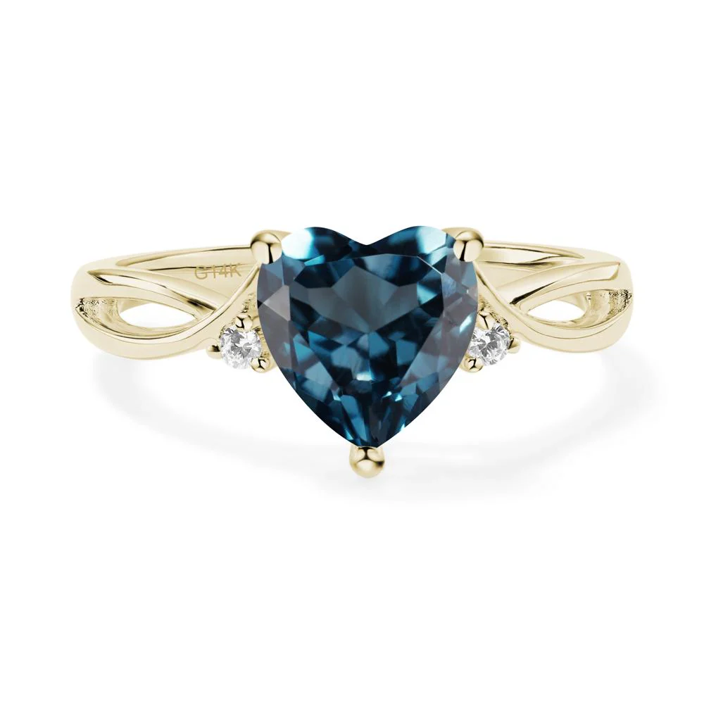 Heart Shaped London Blue Topaz Ring - Image 9